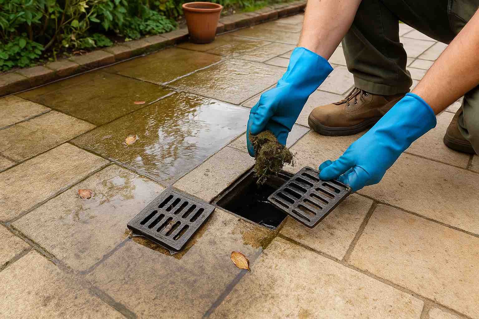 Terrassenablauf verstopft! Was tun?